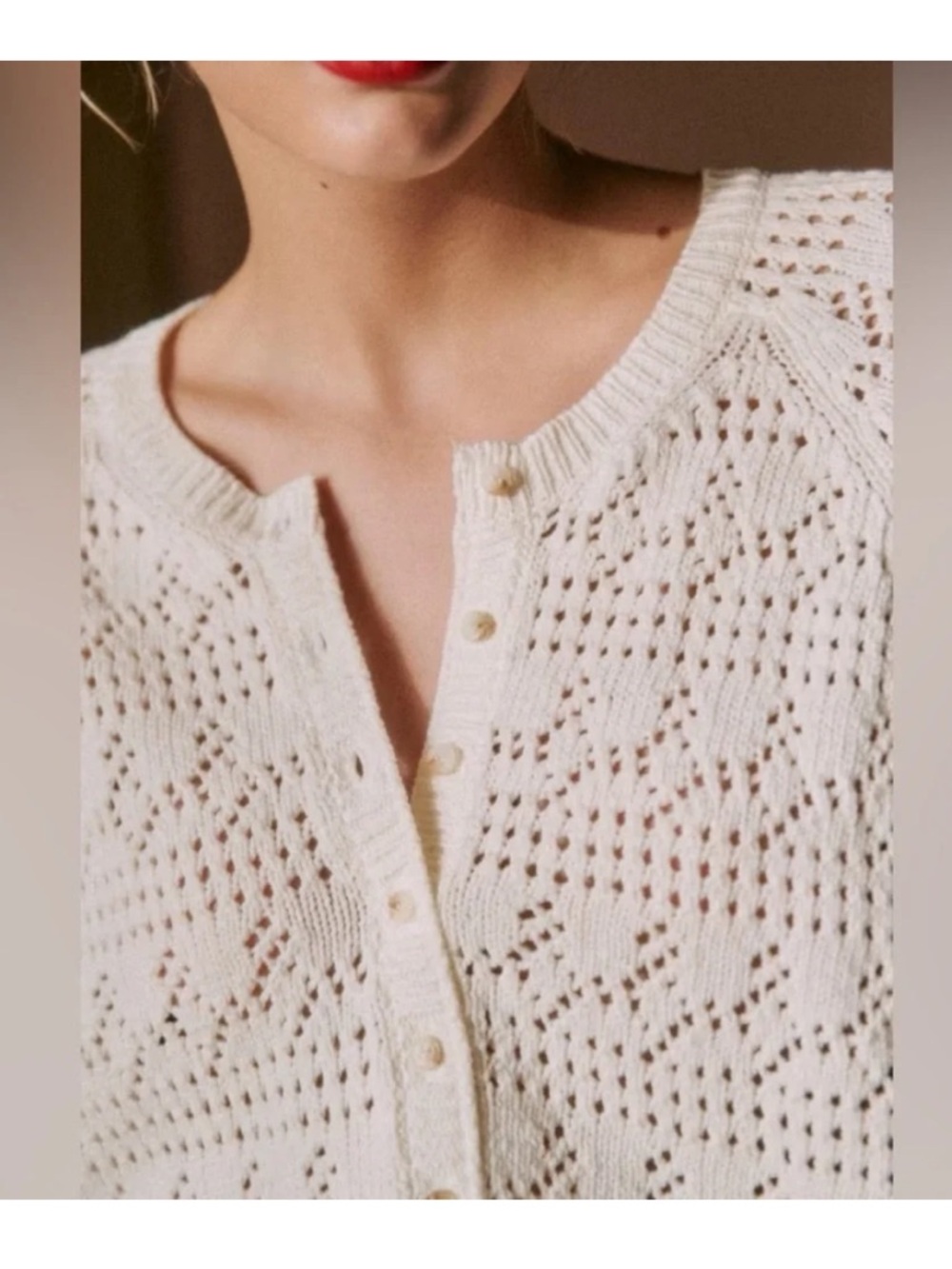 Sezane Capucine Cardigan in White - Picture 12 of 12